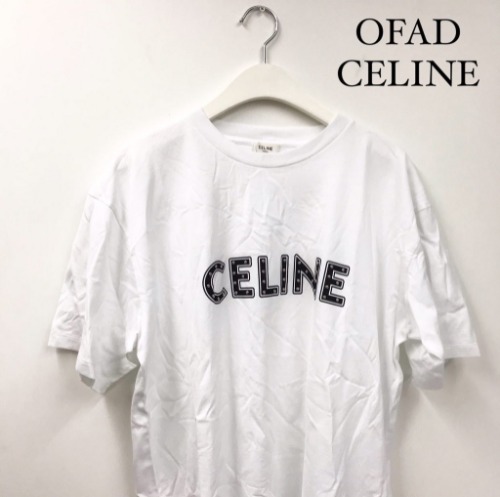 셀린느 루즈핏 스터드 로고 티셔츠